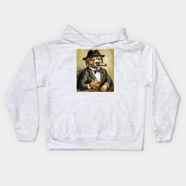 The DogFather OilPaint Kids Hoodie by KonczStore